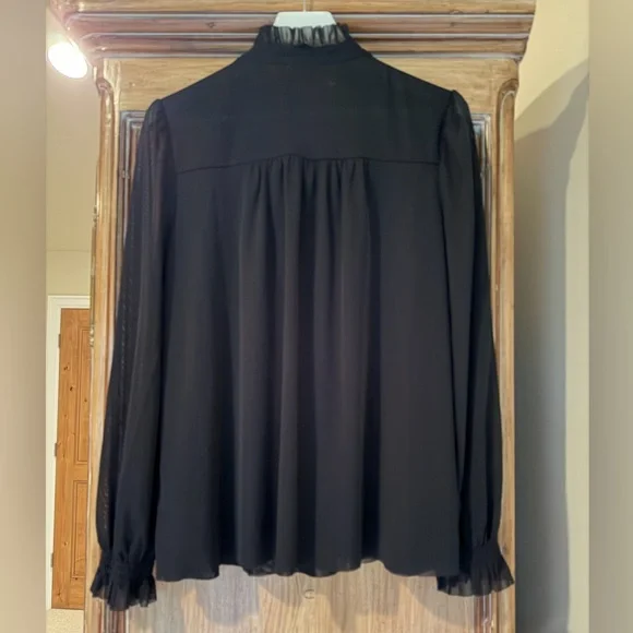 By Anthropologie Ruffled Lace Top size M - Picture 2 of 8